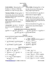 Calculus Cheat Sheet. Limits. Неизвестен Автор - читать в Рулиб