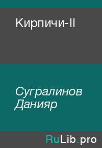Кирпичи-II. Сугралинов Данияр - читать в Рулиб