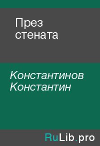 През стената. Константинов Константин - читать в Рулиб