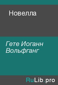 Новелла. Гете Иоганн - Rulib.pro Новелла. Гете Иоганн - читать в Рулиб